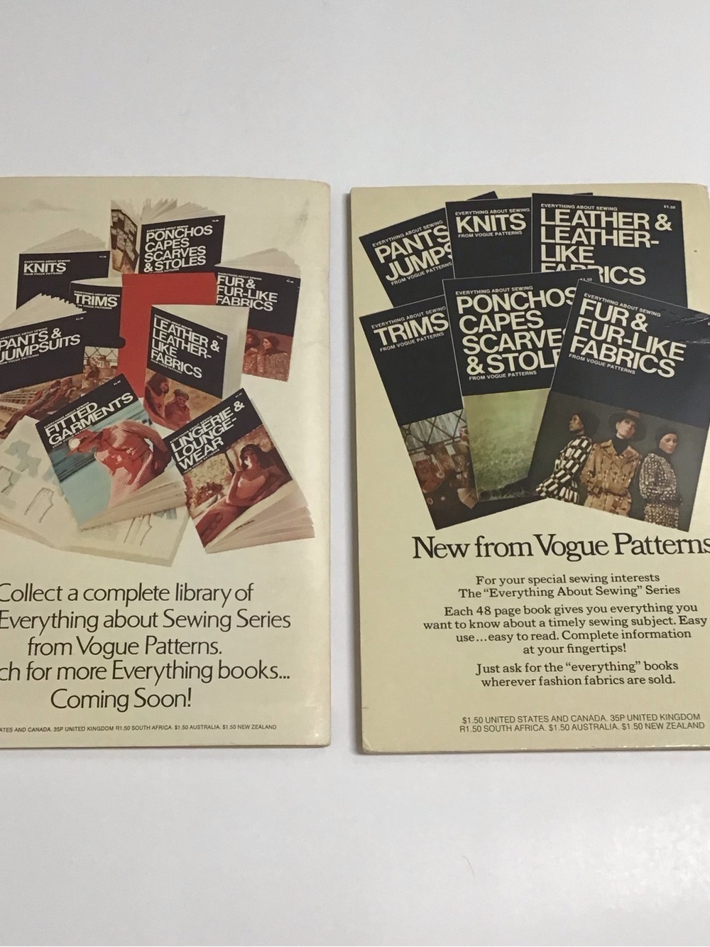 Vintage Vogue Sewing Guide Books SET Fitted Garment 1972 Ponchos Capes 1971 EUC - Picture 2 of 6